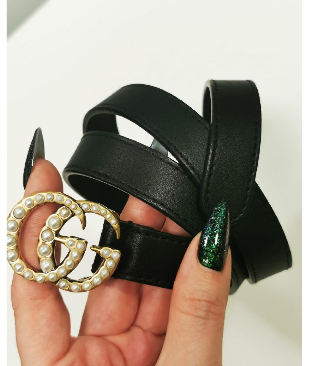 GUCCI Черный кожаный ремень, фото 6