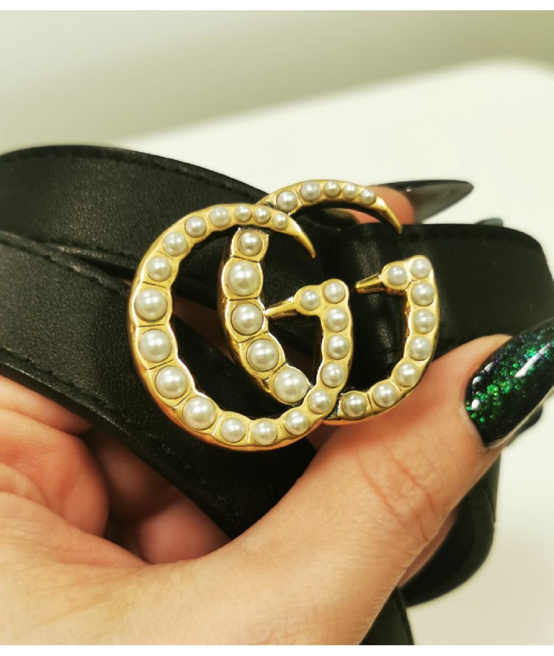 GUCCI Черный кожаный ремень, фото 5