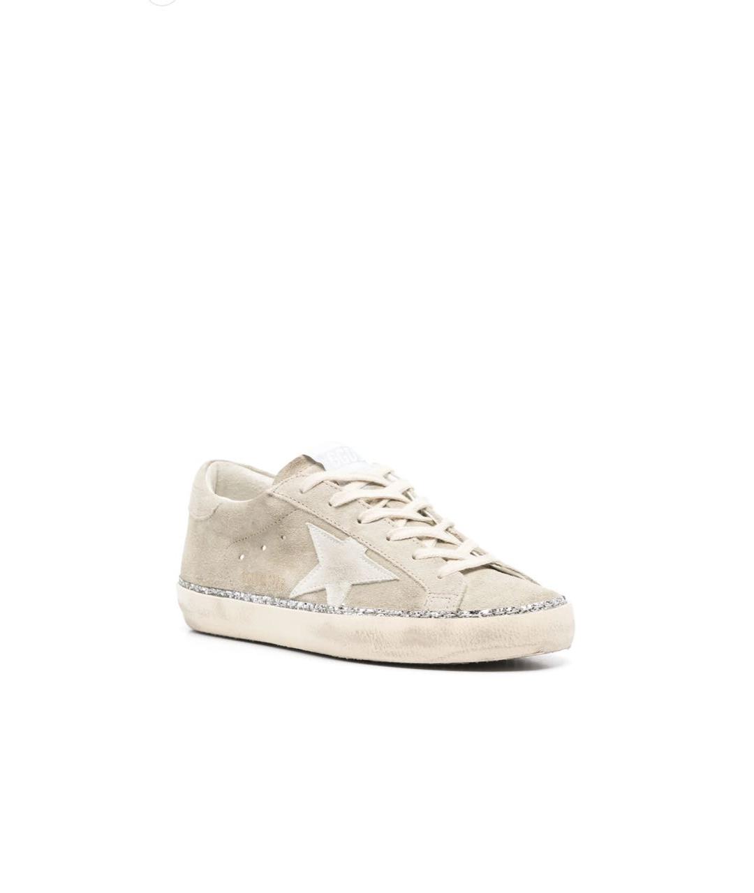 GOLDEN GOOSE DELUXE BRAND Бежевые кожаные кеды, фото 2