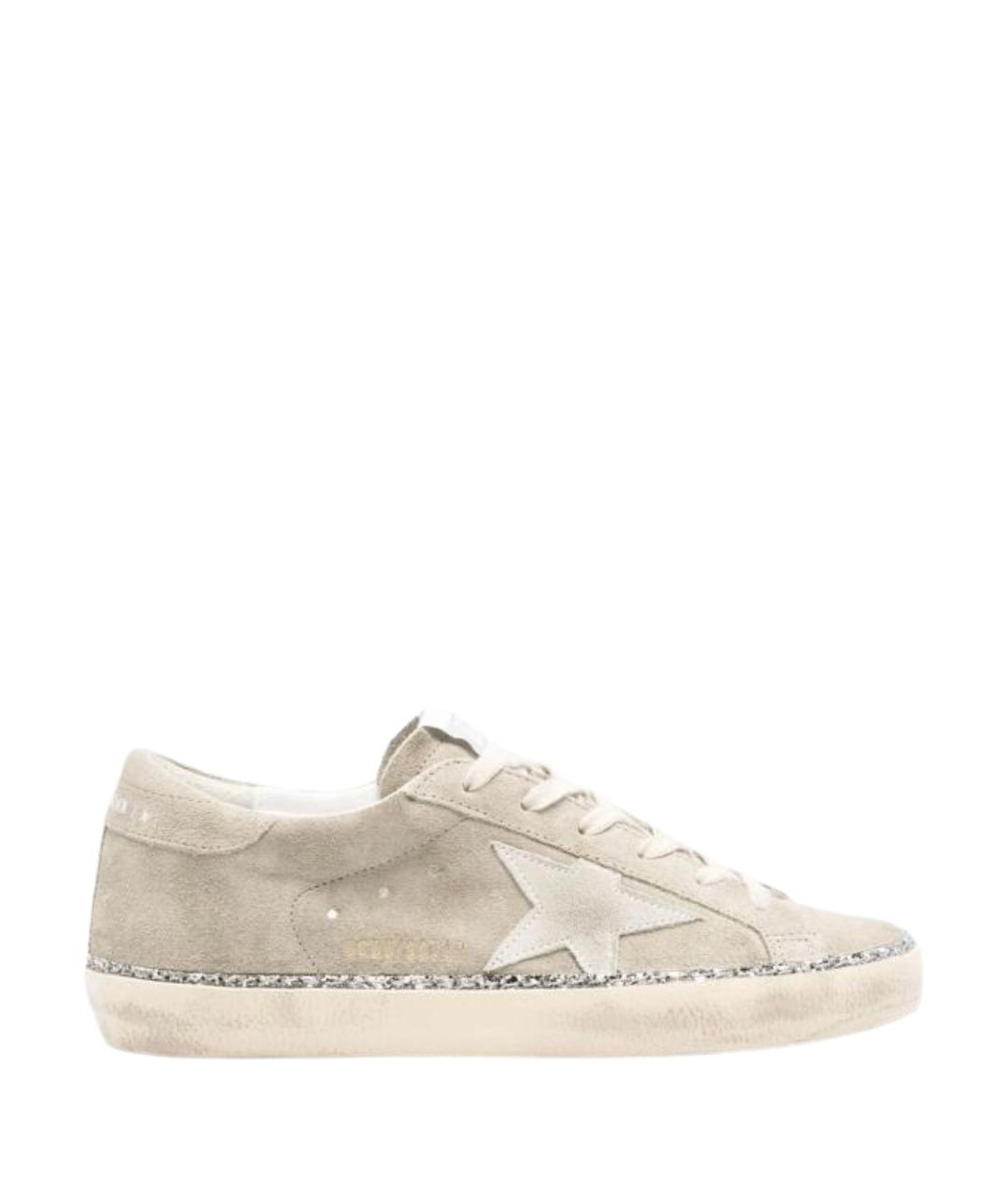 GOLDEN GOOSE DELUXE BRAND Бежевые кожаные кеды, фото 1