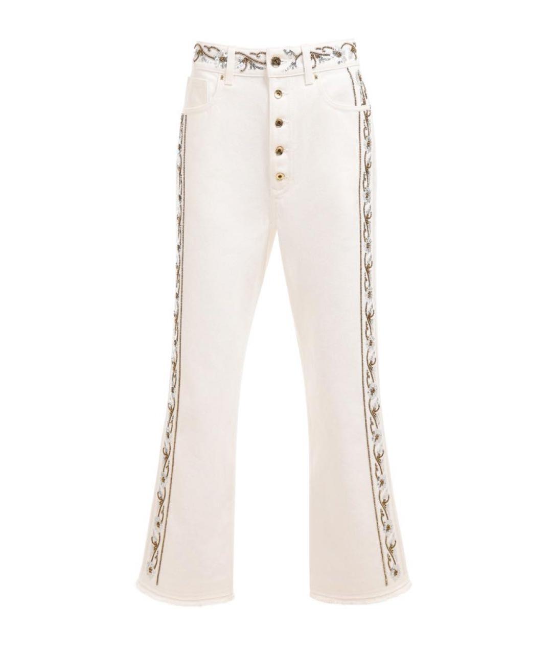 PACO RABANNE Белые хлопковые прямые джинсы, фото 1