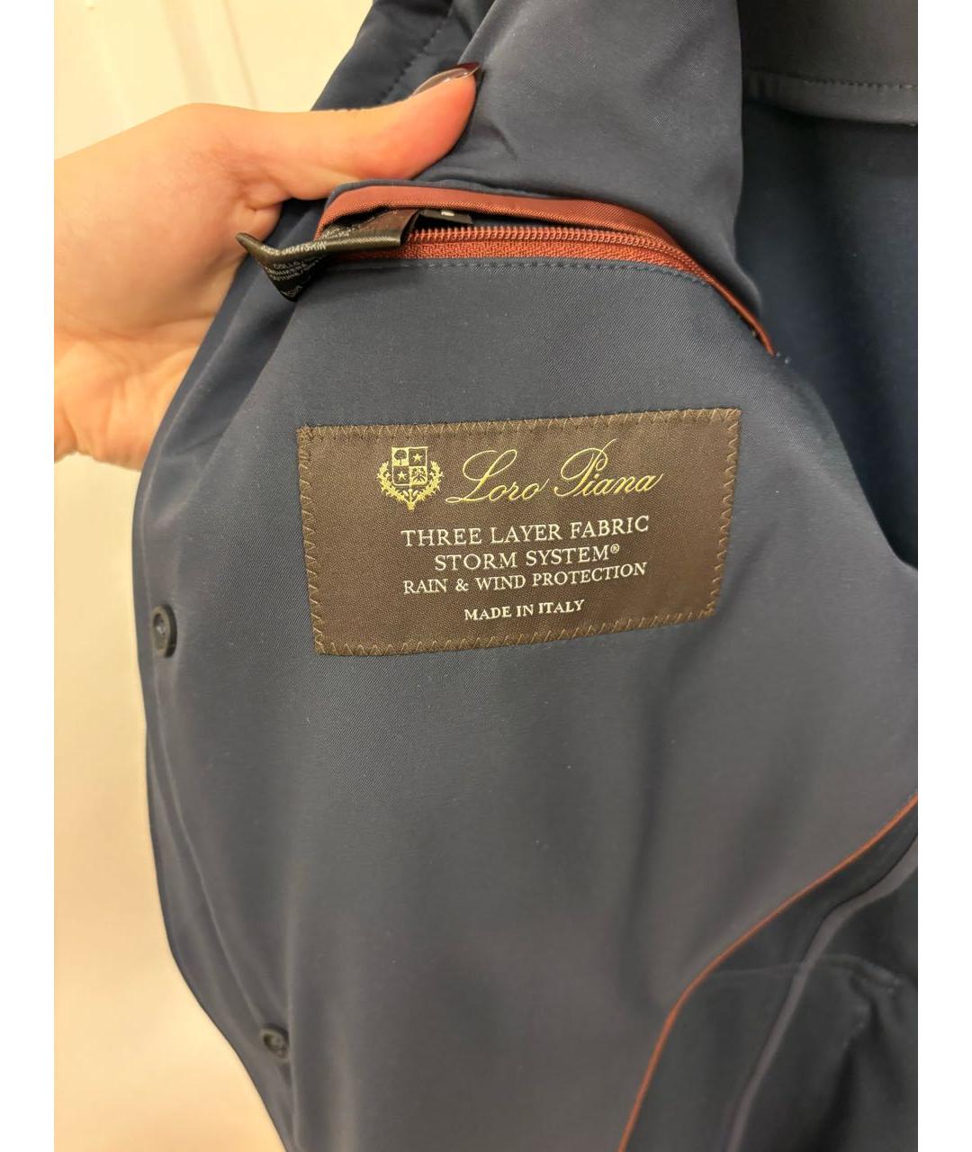 LORO PIANA Темно-синяя полиамидовая куртка, фото 5