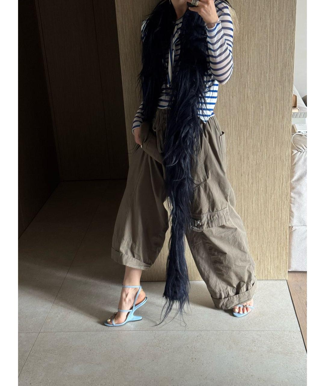 ANN DEMEULEMEESTER Темно-синий шарф, фото 3