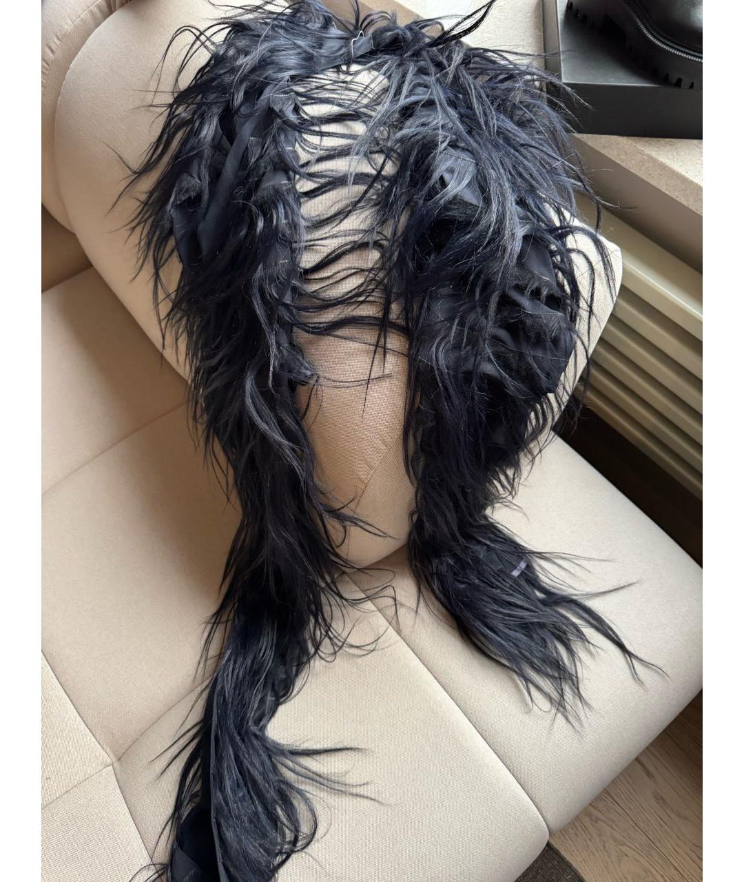 ANN DEMEULEMEESTER Темно-синий шарф, фото 8