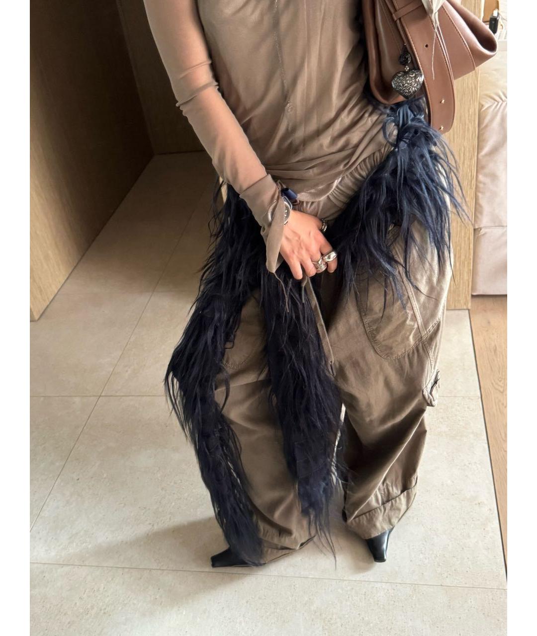 ANN DEMEULEMEESTER Темно-синий шарф, фото 5