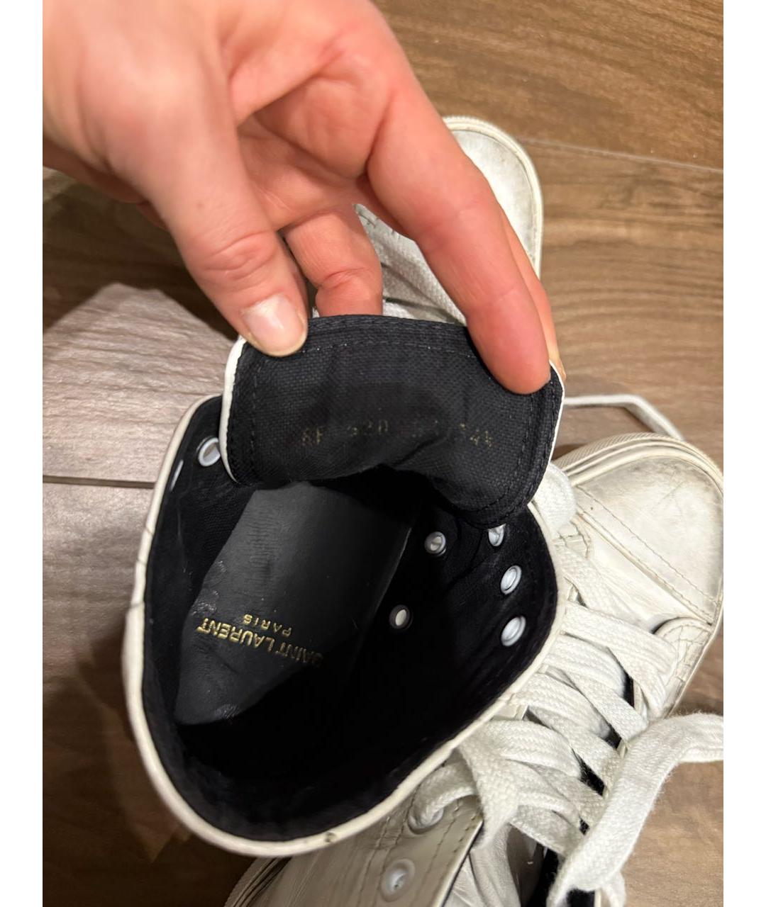 SAINT LAURENT Белые кожаные кеды, фото 5