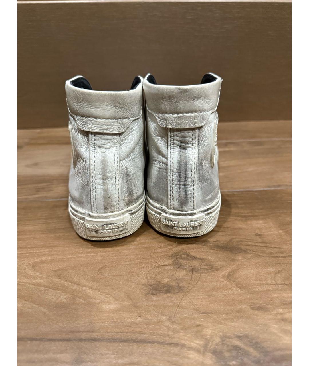 SAINT LAURENT Белые кожаные кеды, фото 4