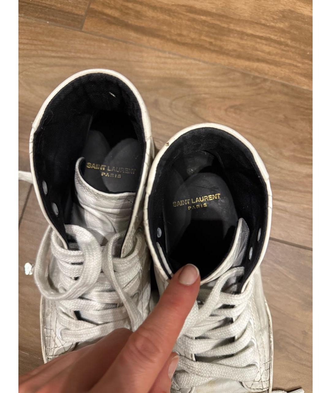 SAINT LAURENT Белые кожаные кеды, фото 7