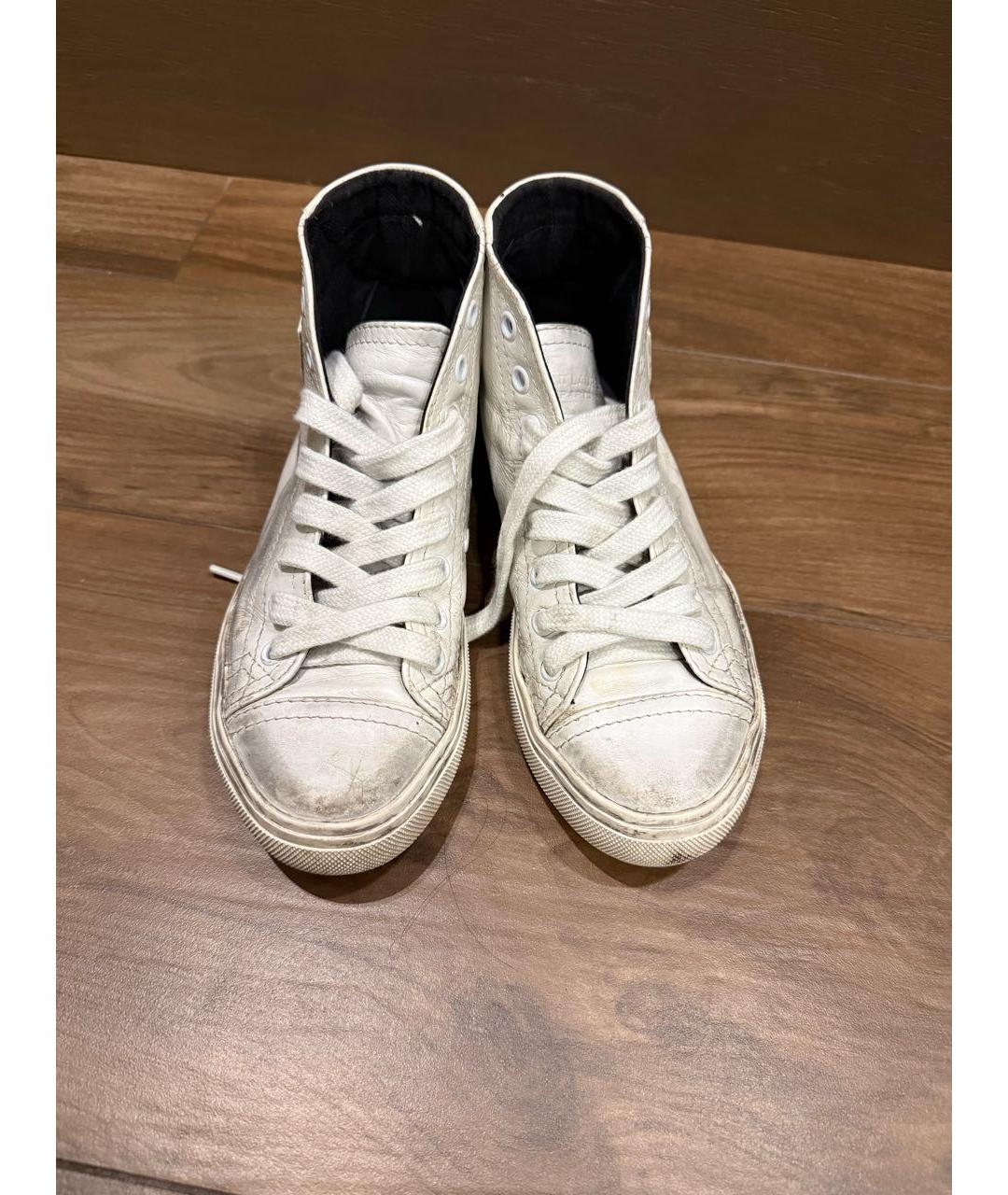 SAINT LAURENT Белые кожаные кеды, фото 2