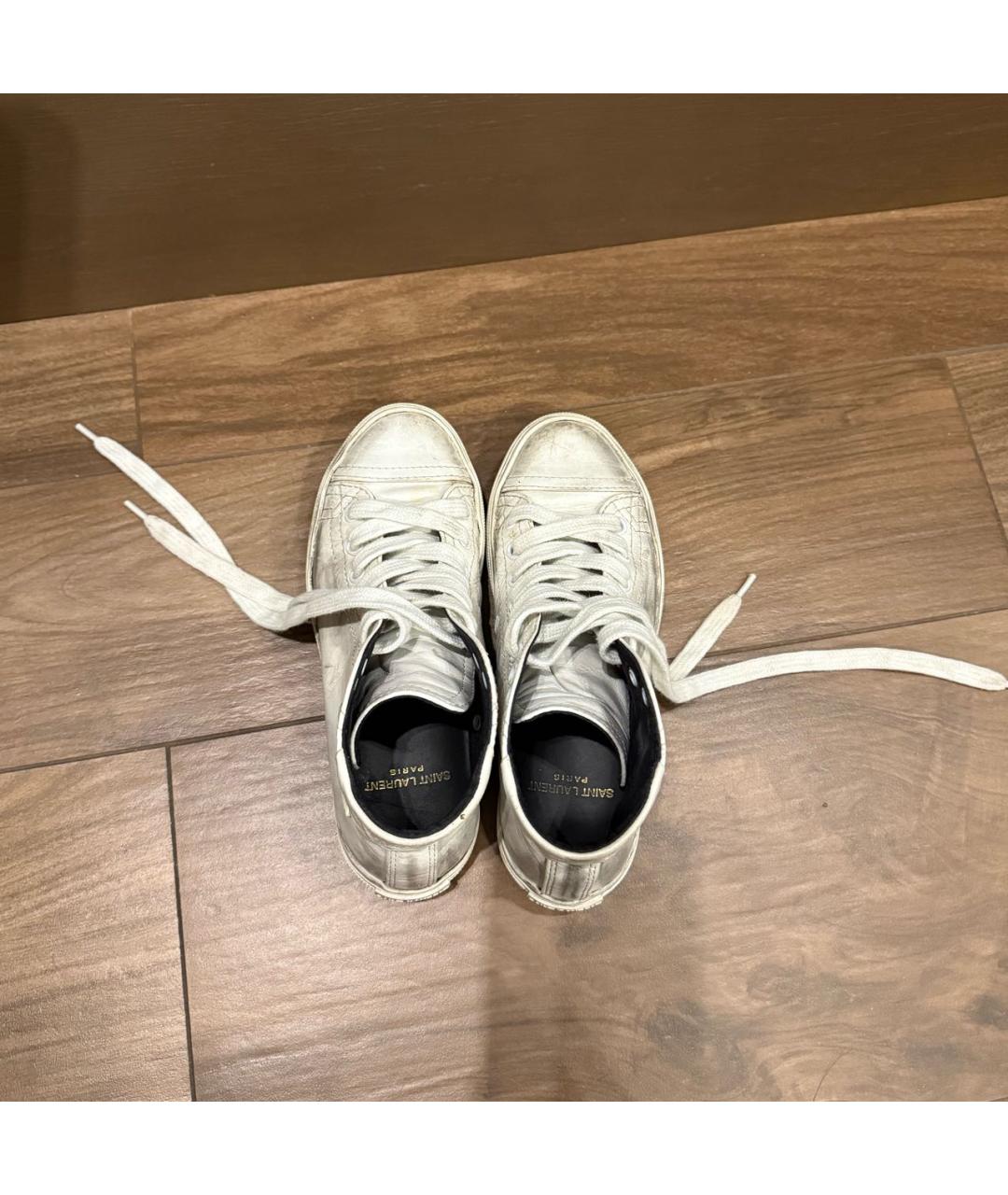 SAINT LAURENT Белые кожаные кеды, фото 3