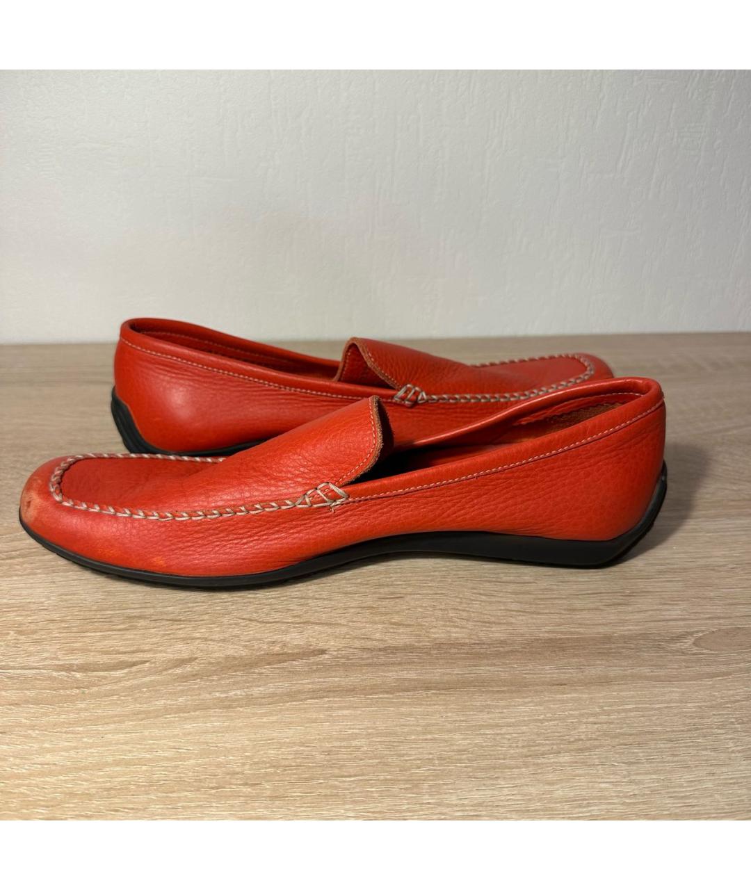 CANALI Красные кожаные мокасины, фото 4