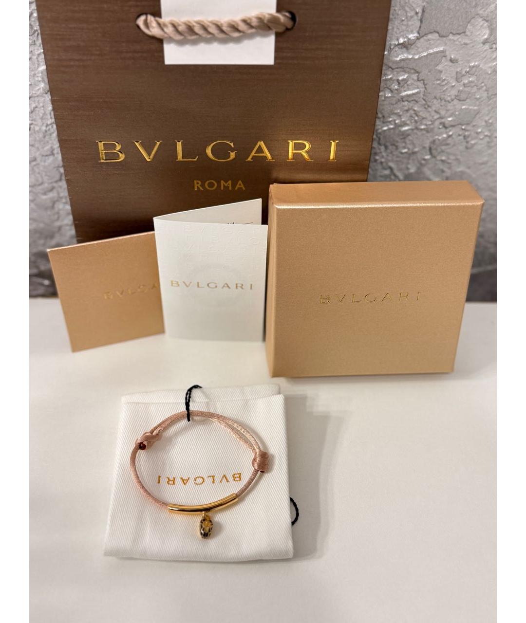 BVLGARI Розовый латунный браслет, фото 5