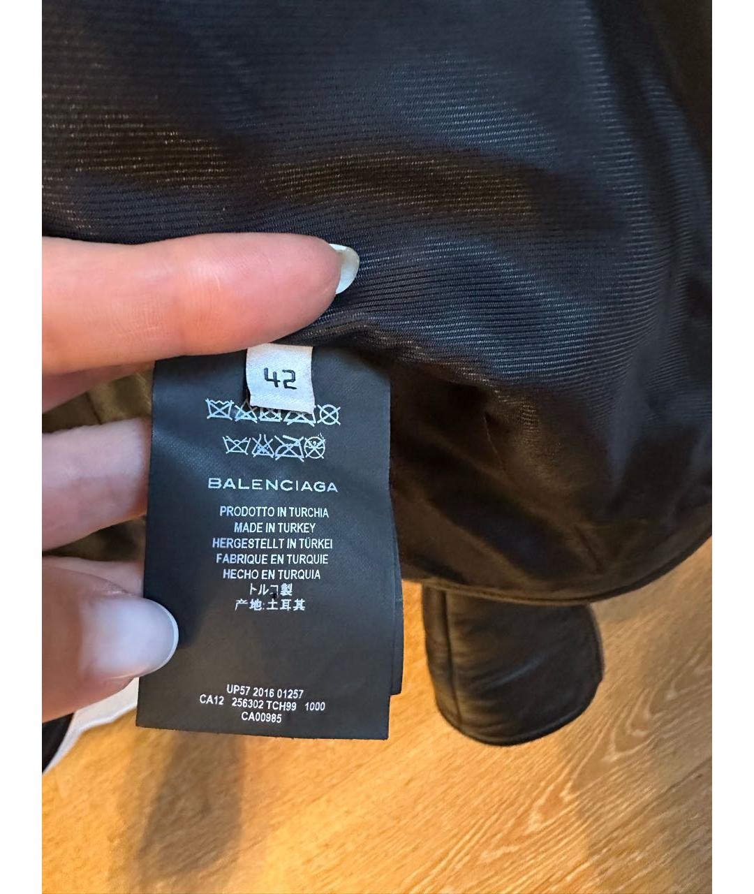 BALENCIAGA Черная кожаная куртка, фото 4