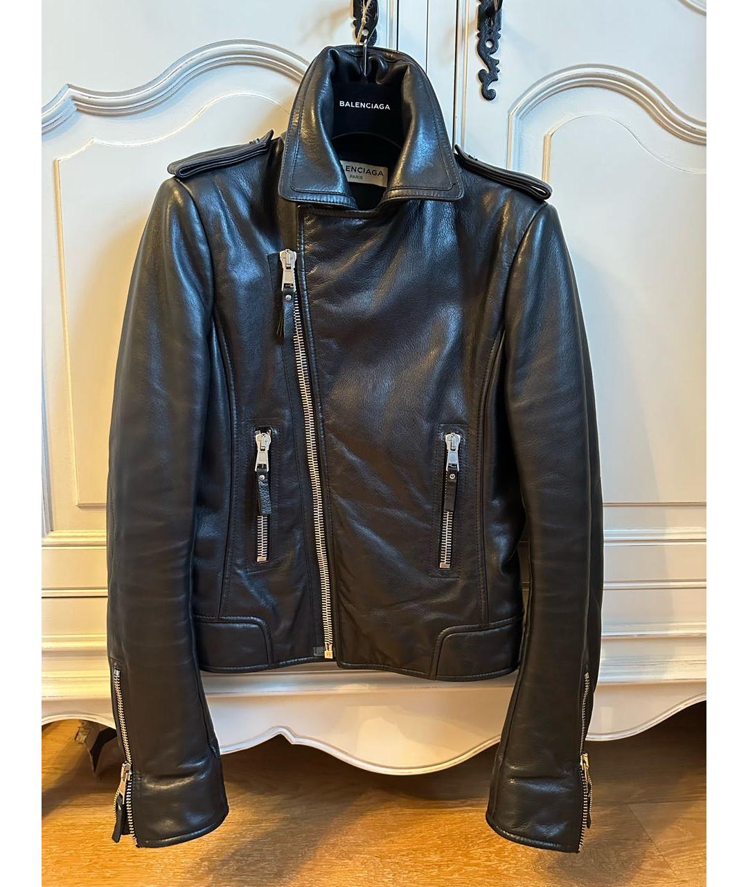 BALENCIAGA Черная кожаная куртка, фото 6
