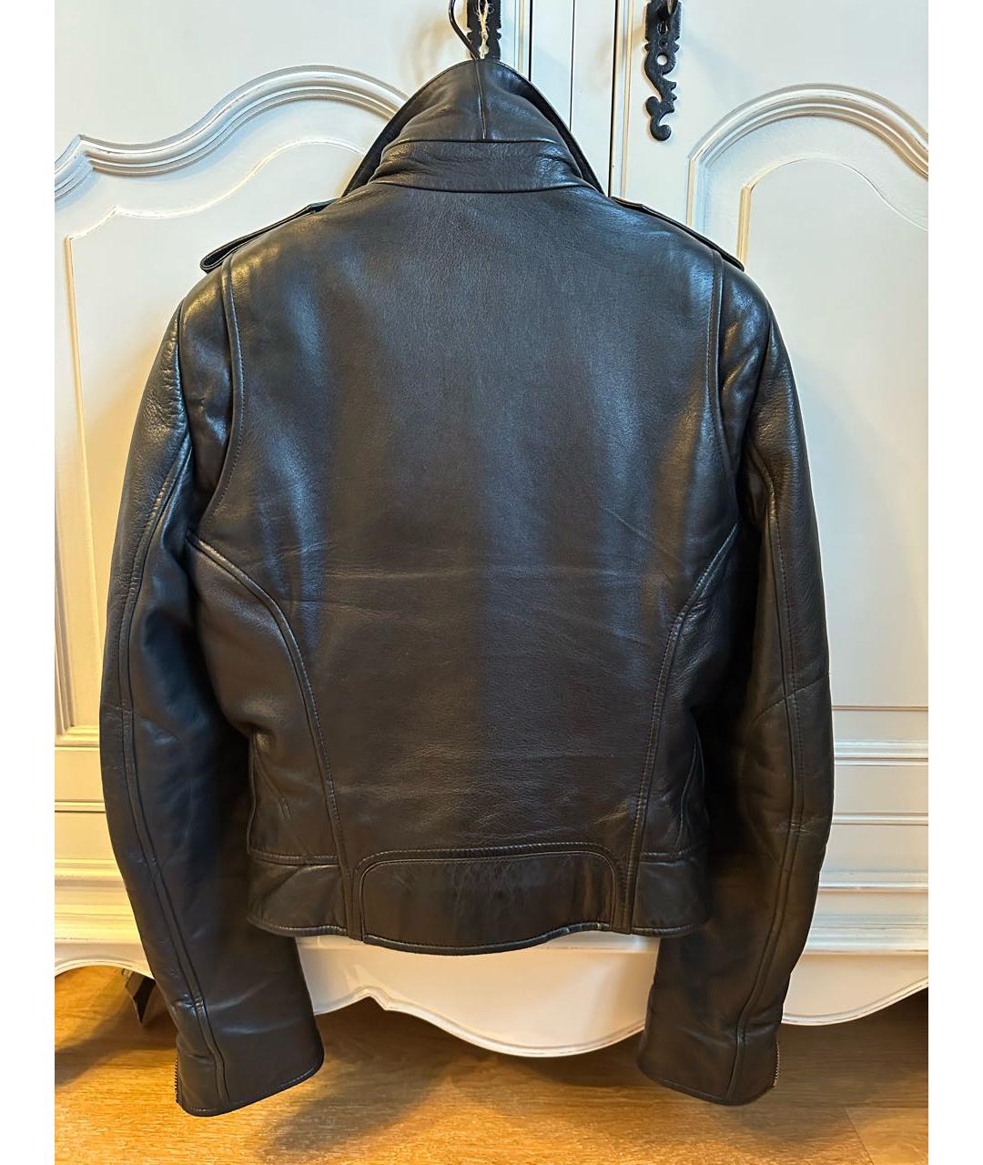 BALENCIAGA Черная кожаная куртка, фото 2