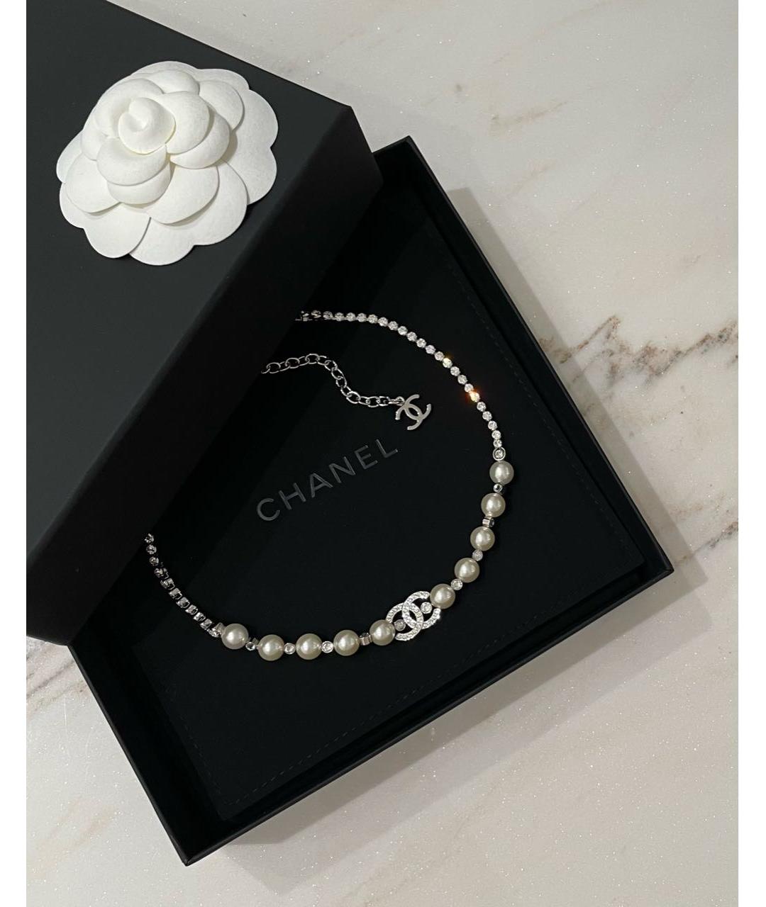 CHANEL Белое жемчужное колье, фото 3