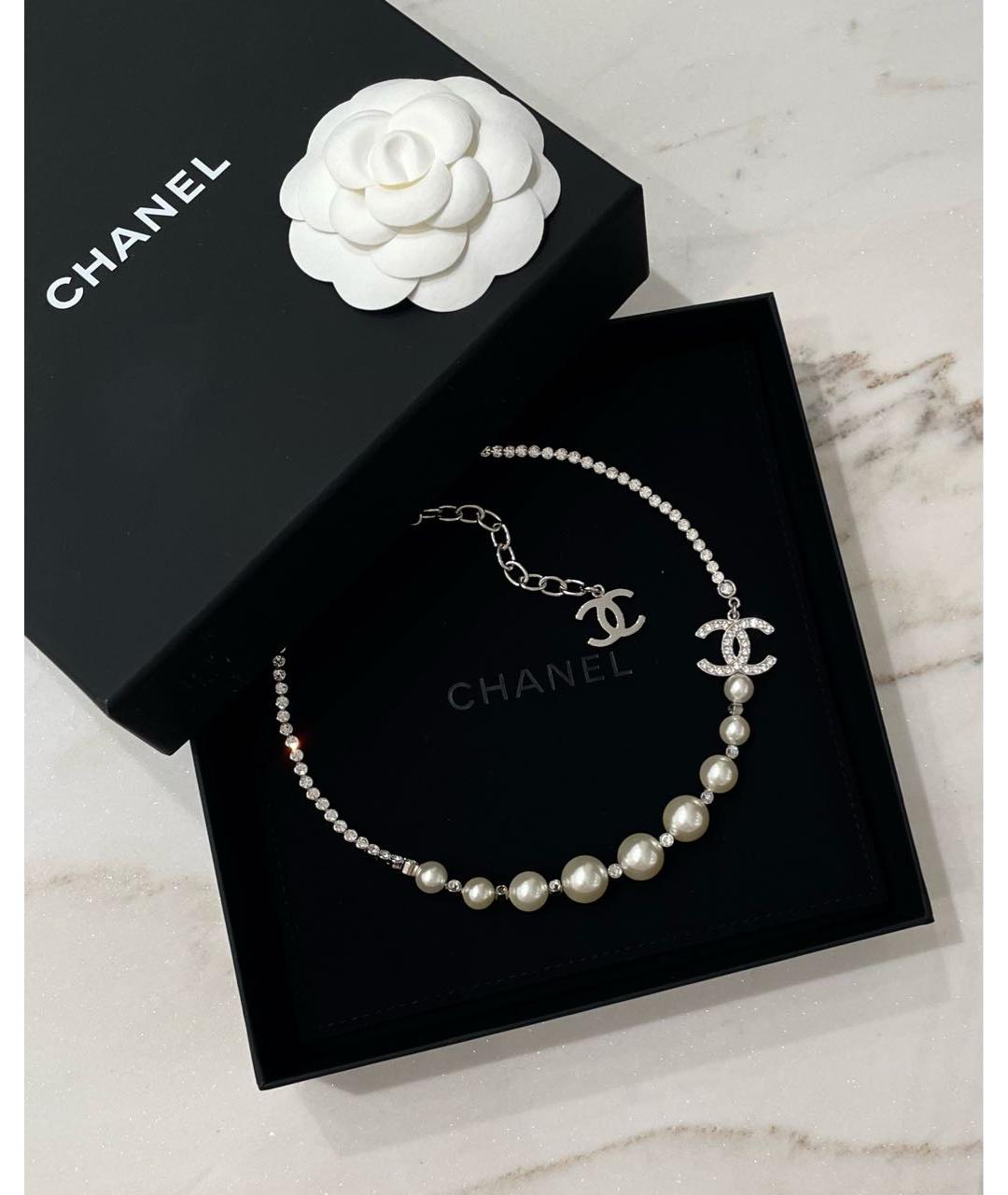 CHANEL Белое жемчужное колье, фото 4