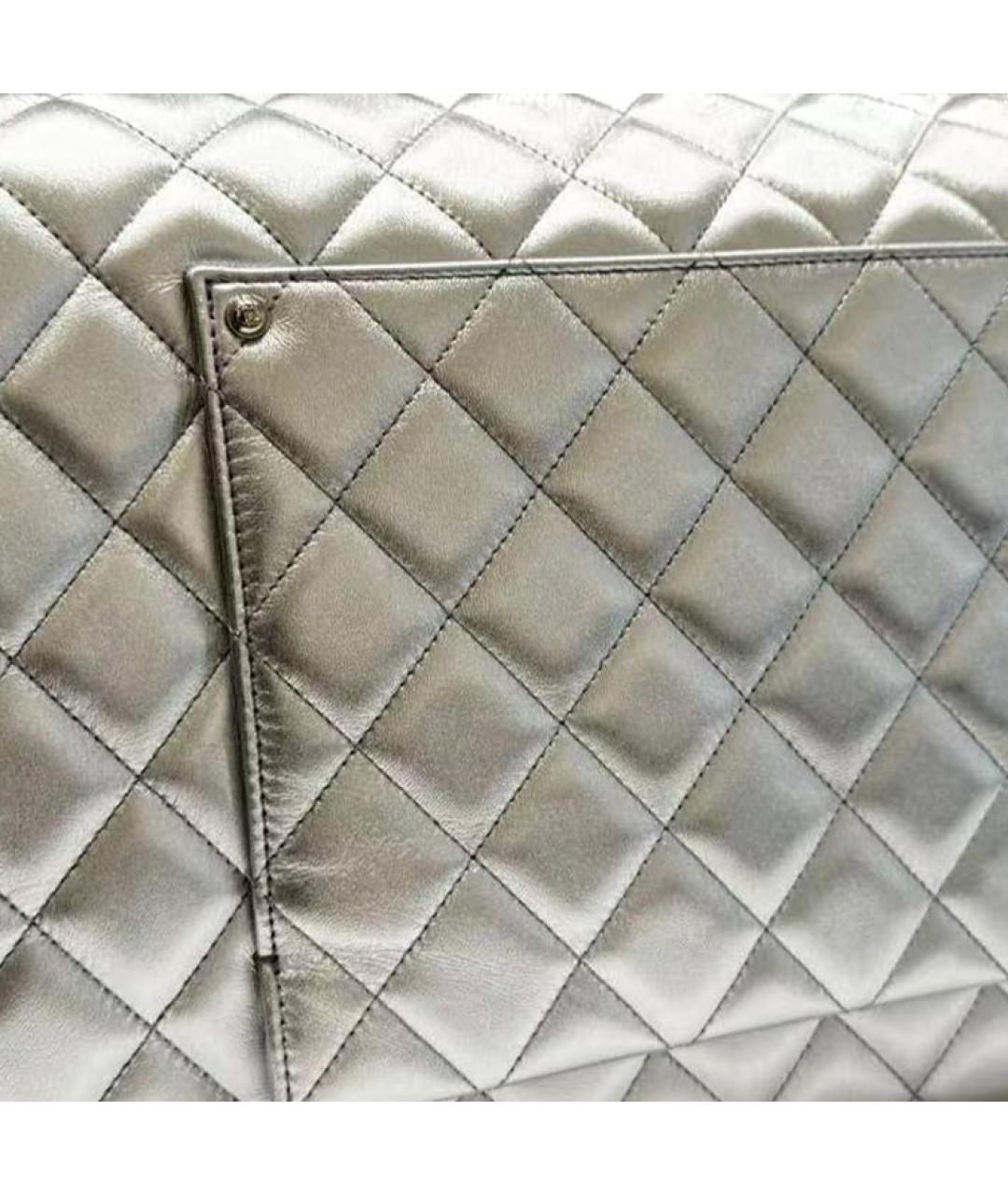CHANEL Серебряная кожаная сумка через плечо, фото 5