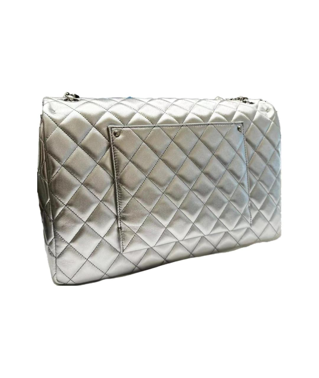 CHANEL Серебряная кожаная сумка через плечо, фото 3