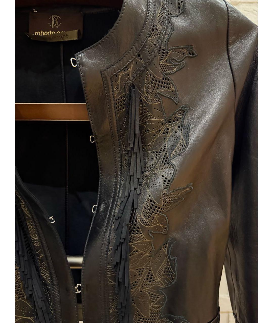 ROBERTO CAVALLI Коричневый кожаный жакет/пиджак, фото 2