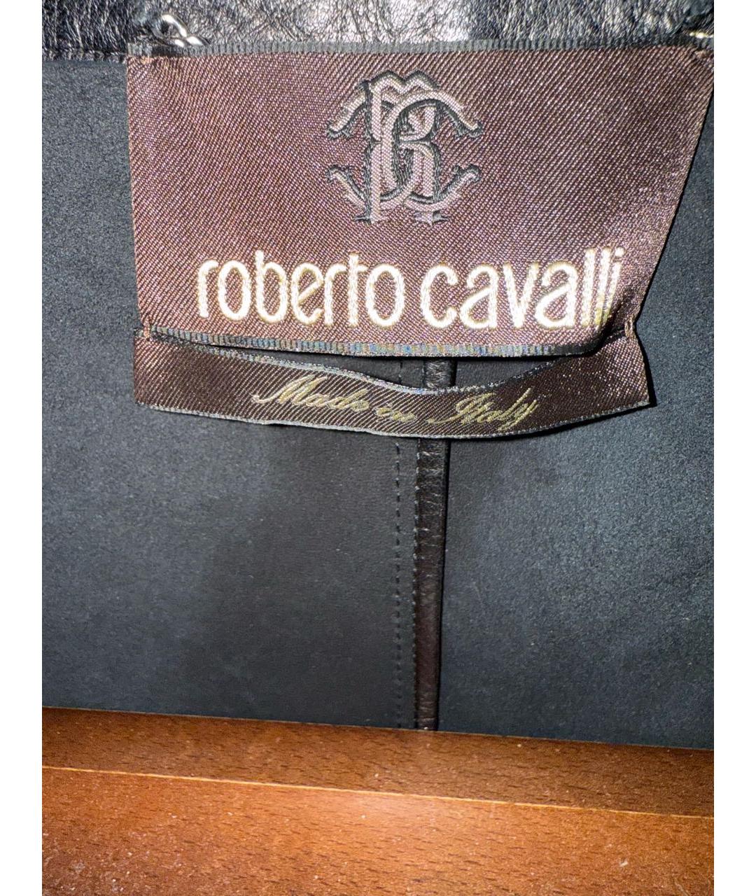 ROBERTO CAVALLI Коричневый кожаный жакет/пиджак, фото 3