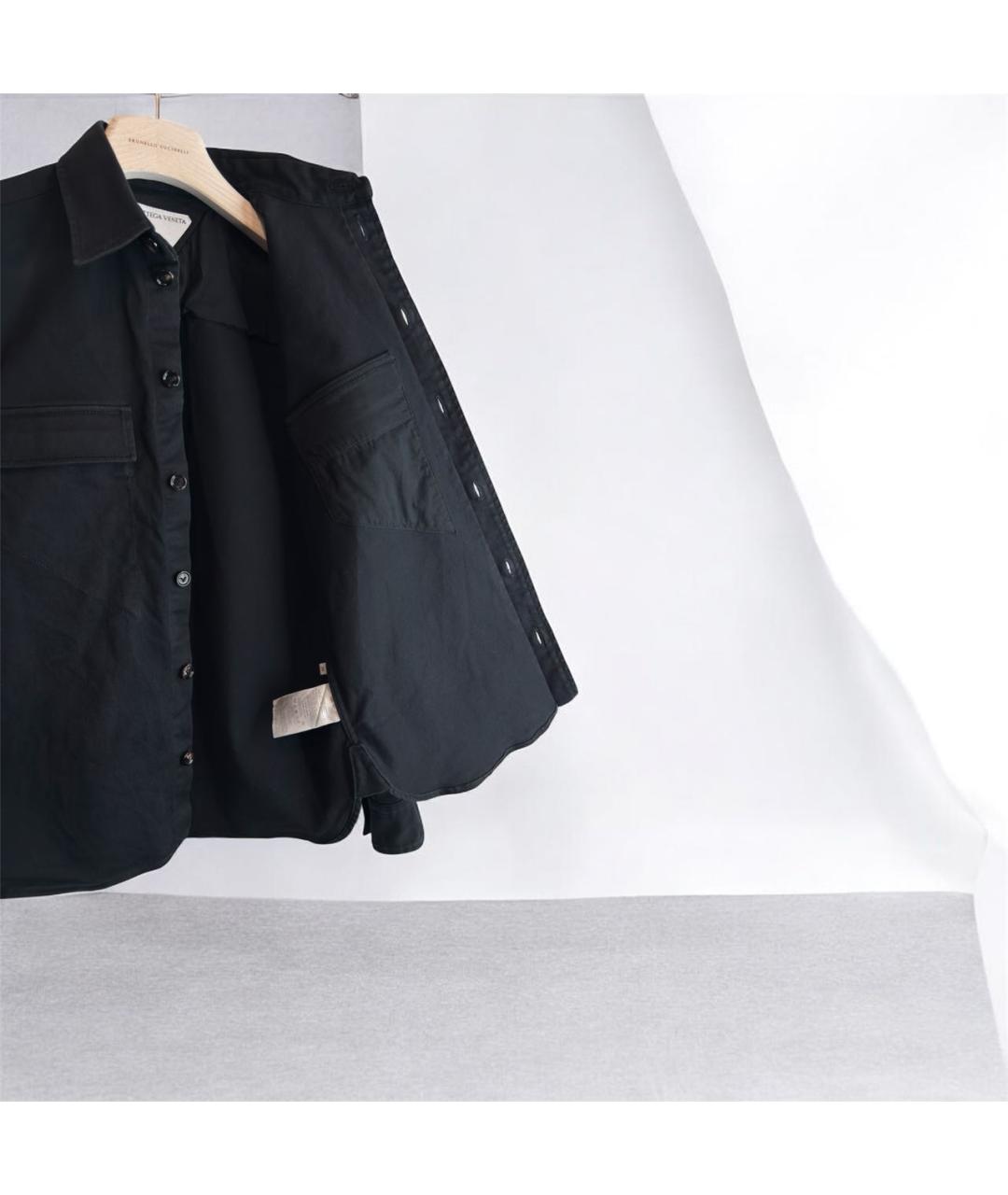 BOTTEGA VENETA Черная хлопковая рубашка, фото 7