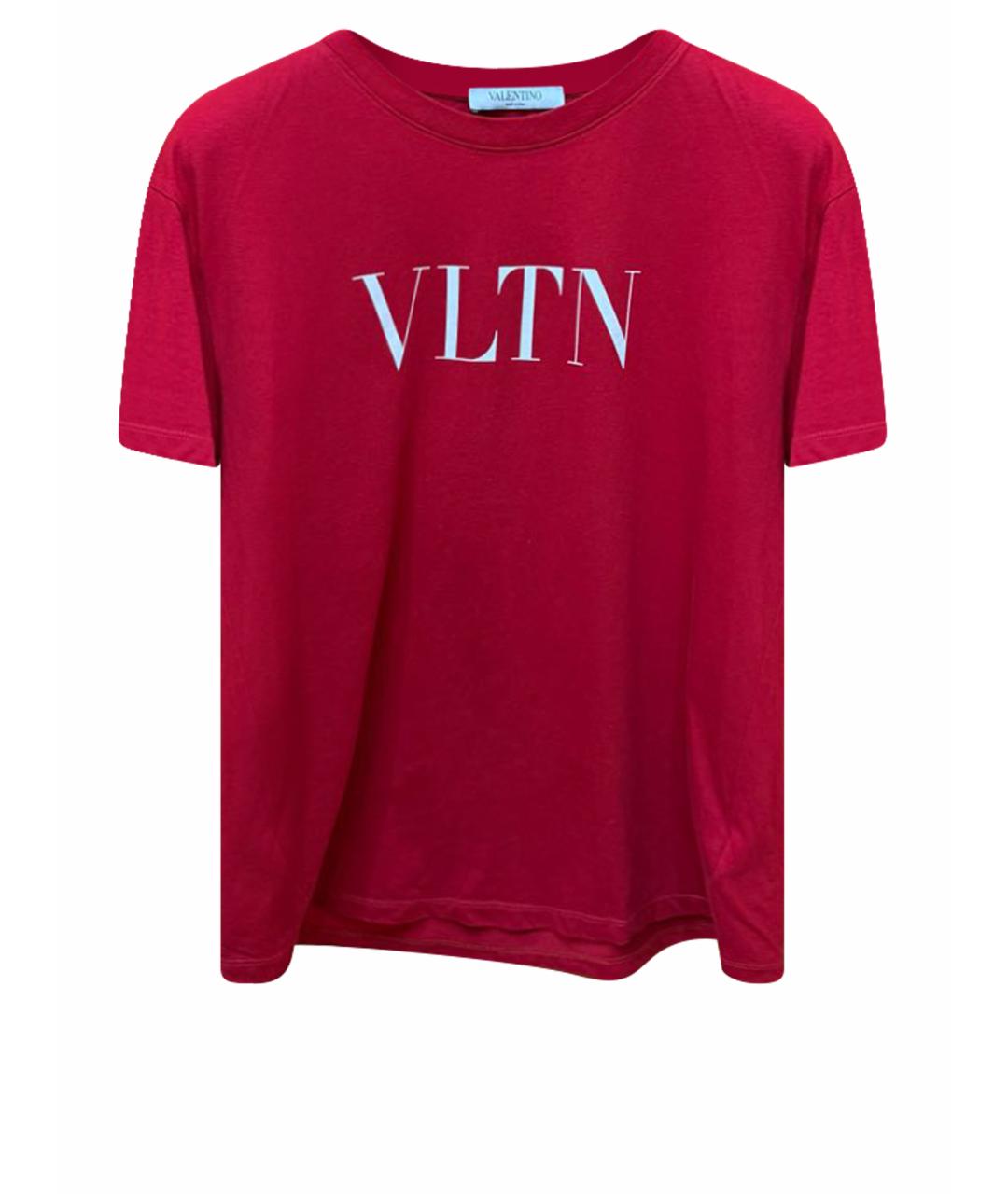 VALENTINO Красная хлопковая футболка, фото 1