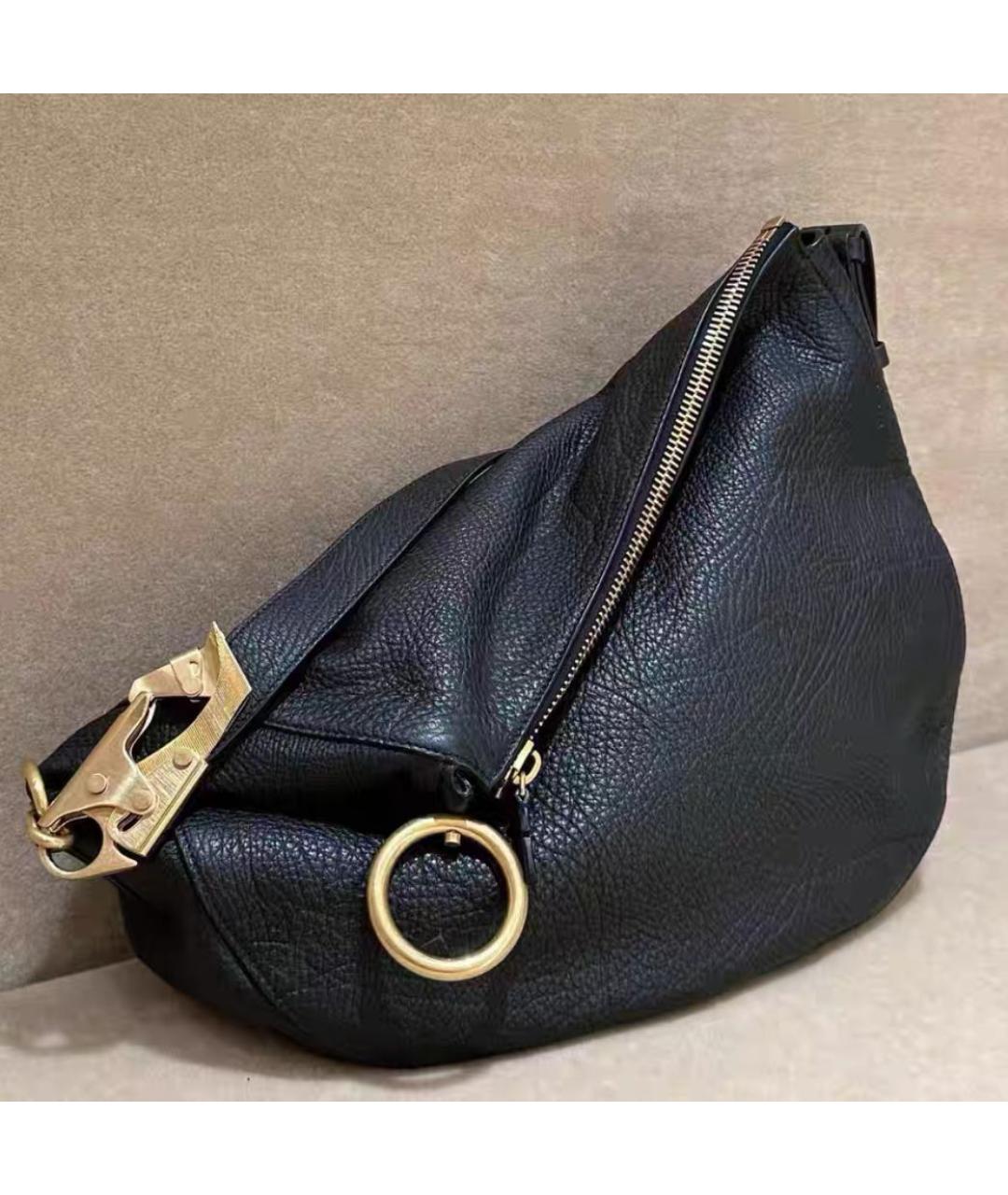 BURBERRY Черная кожаная сумка через плечо, фото 2