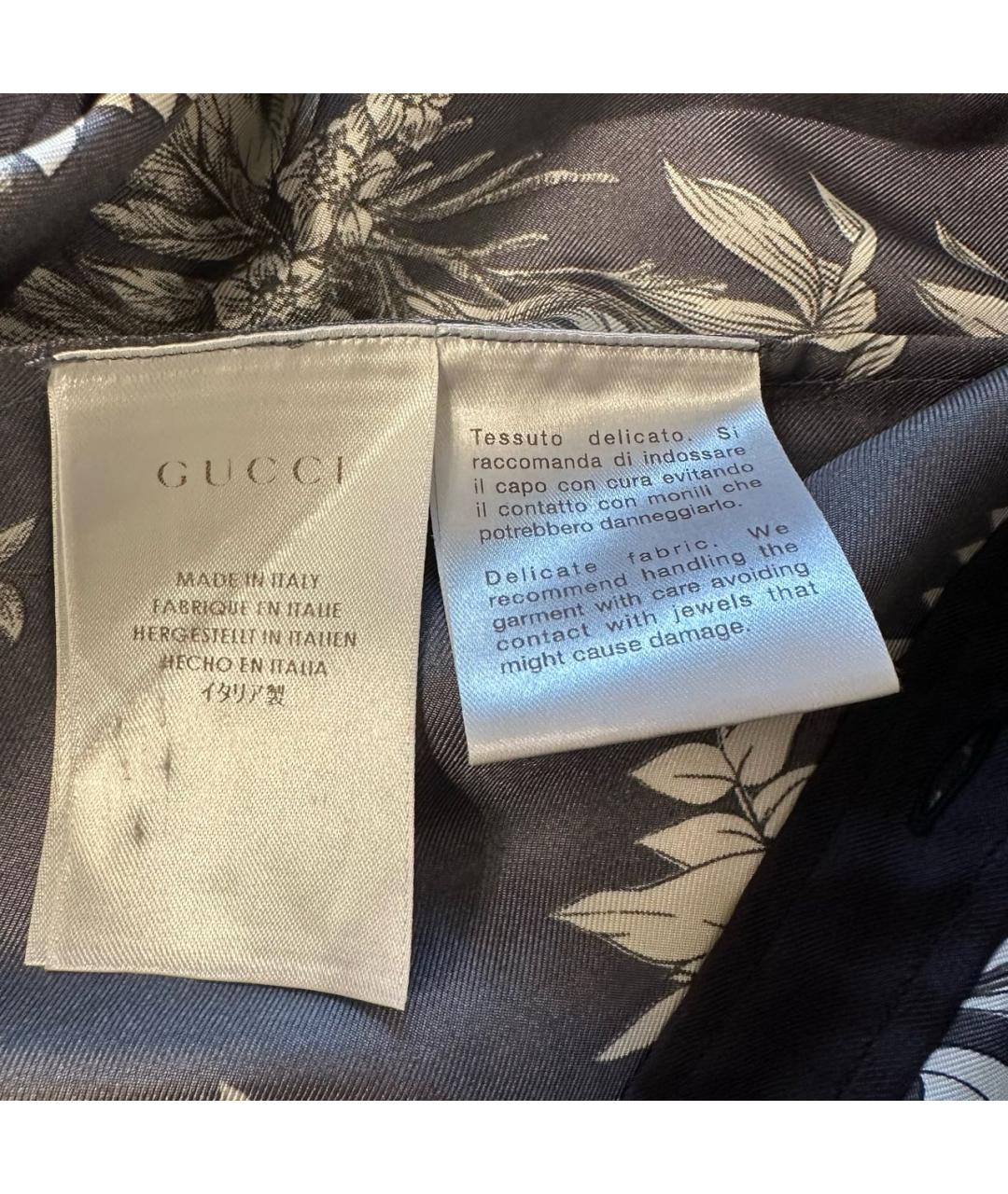 GUCCI Серая шелковая кэжуал рубашка, фото 7