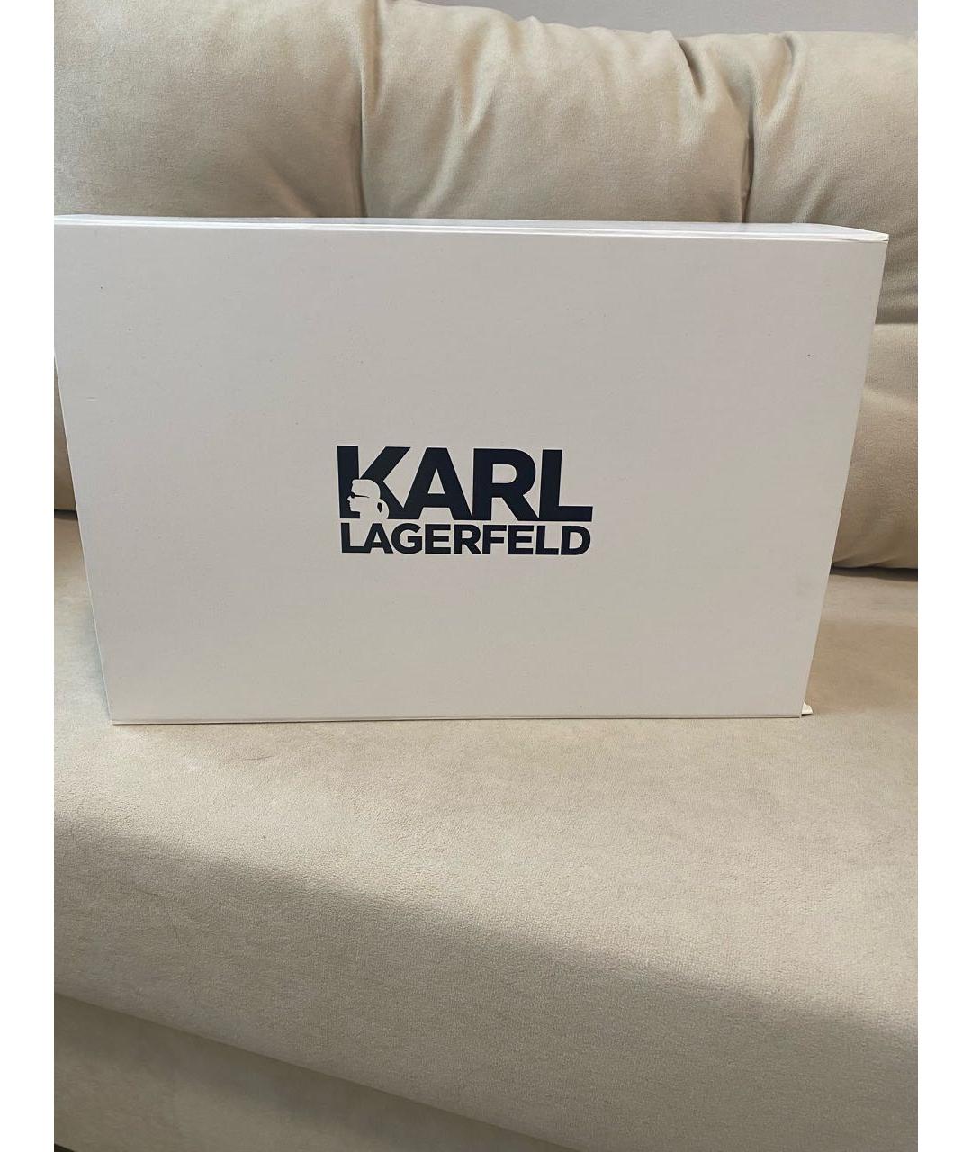 KARL LAGERFELD Бежевая кожаная сумка через плечо, фото 6