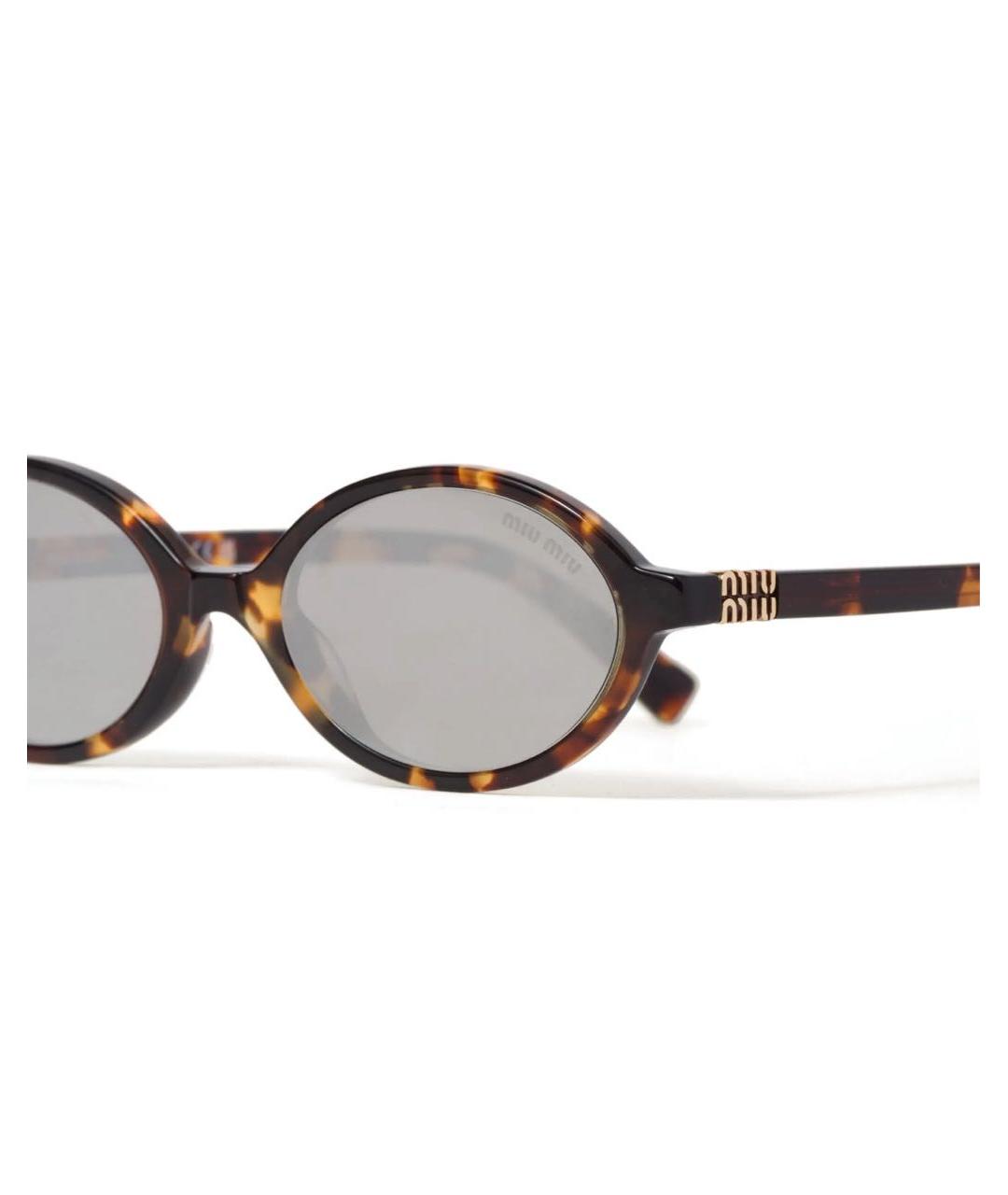 MIU MIU Коричневые пластиковые солнцезащитные очки, фото 2