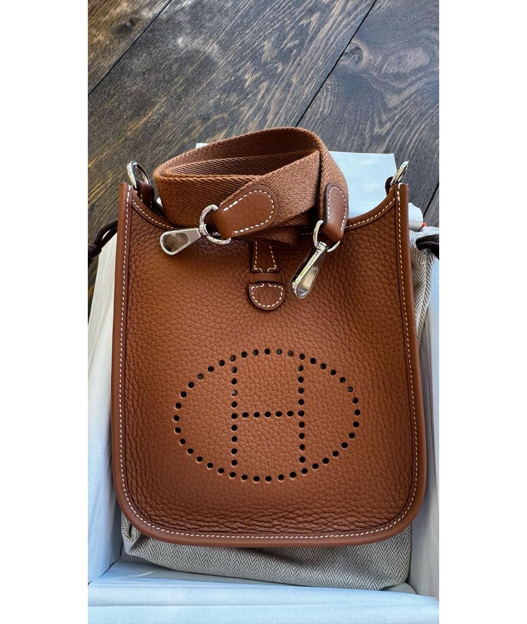 HERMES Коричневая кожаная сумка через плечо, фото 2