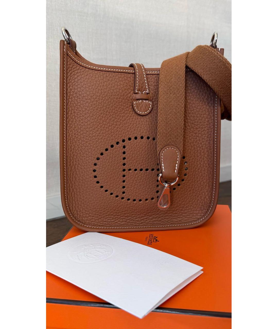 HERMES Коричневая кожаная сумка через плечо, фото 3