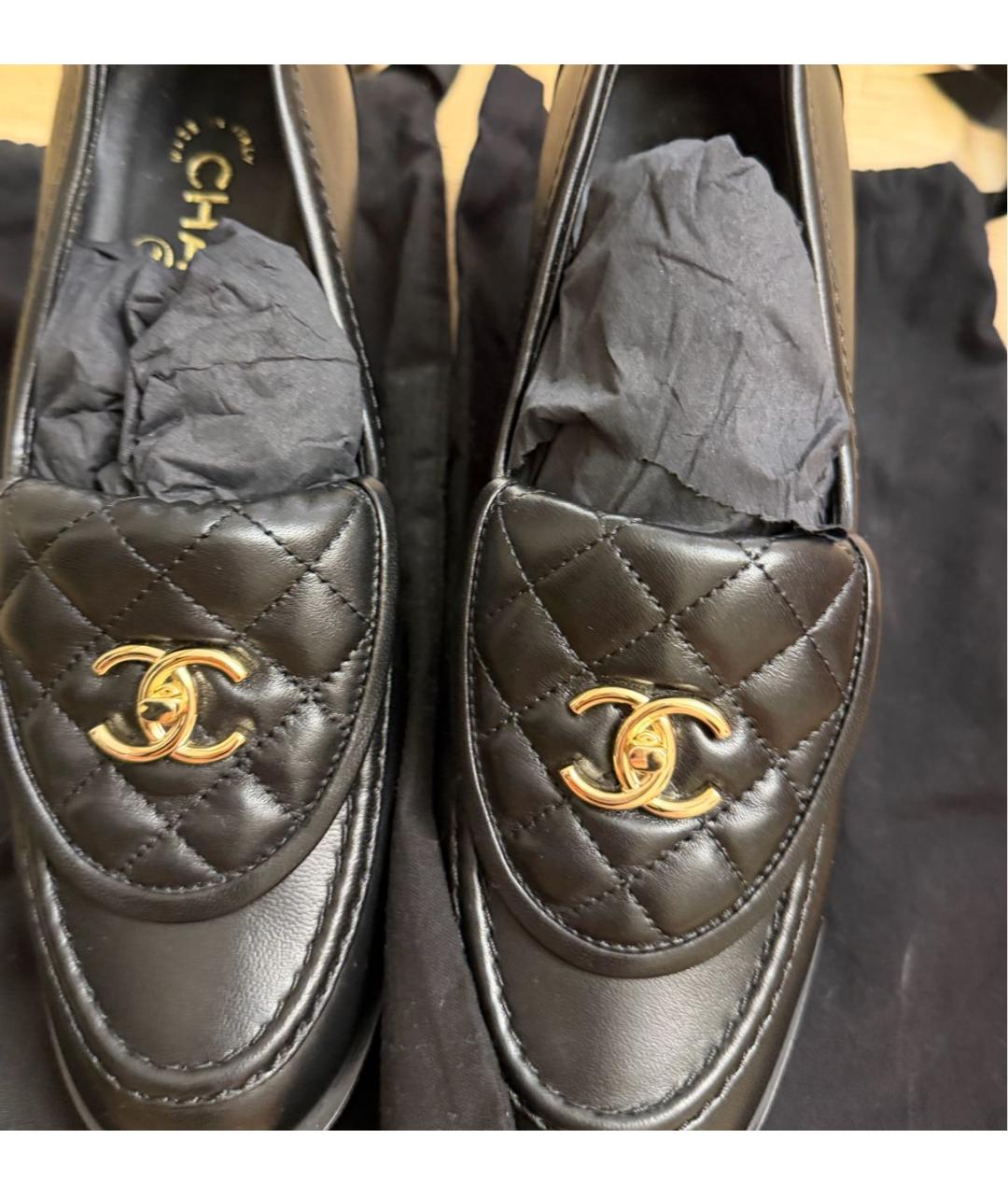 CHANEL Черные лоферы, фото 4