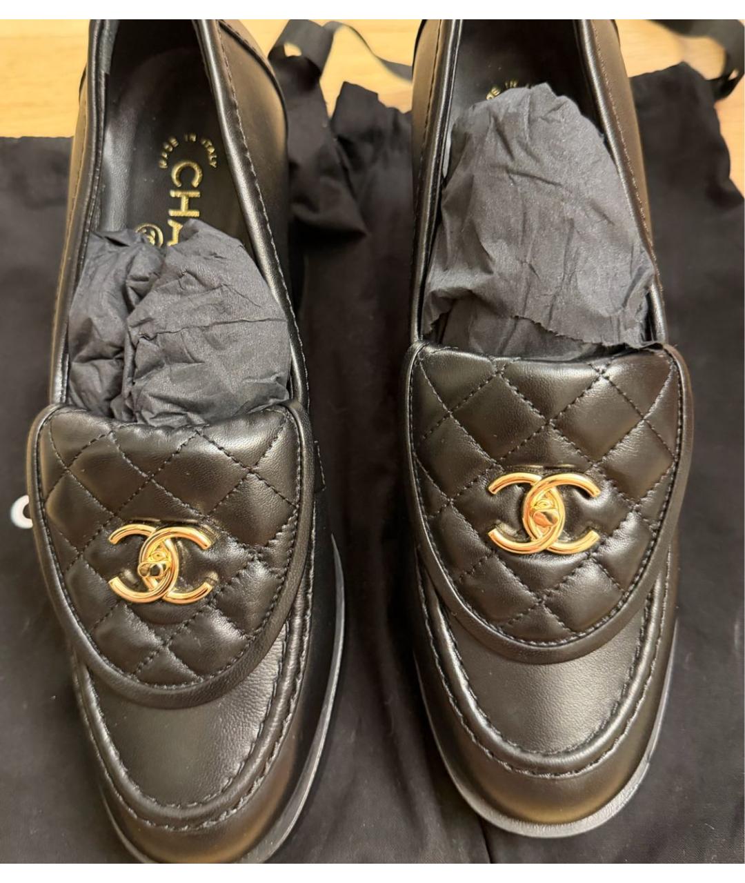 CHANEL Черные лоферы, фото 2