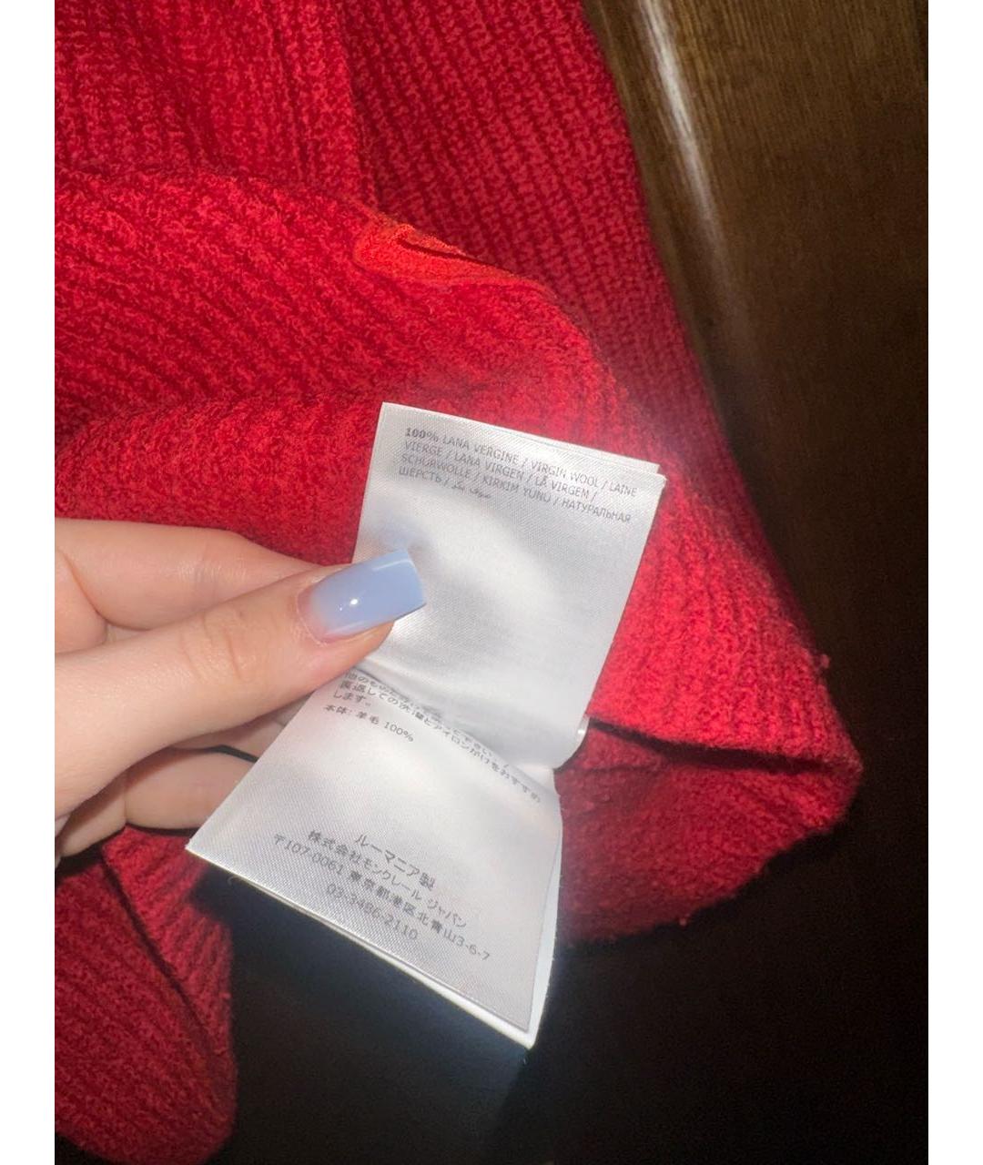 MONCLER Красный шерстяной джемпер / свитер, фото 7
