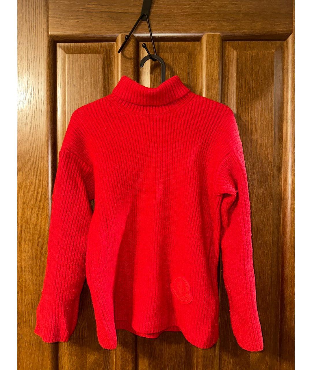 MONCLER Красный шерстяной джемпер / свитер, фото 8
