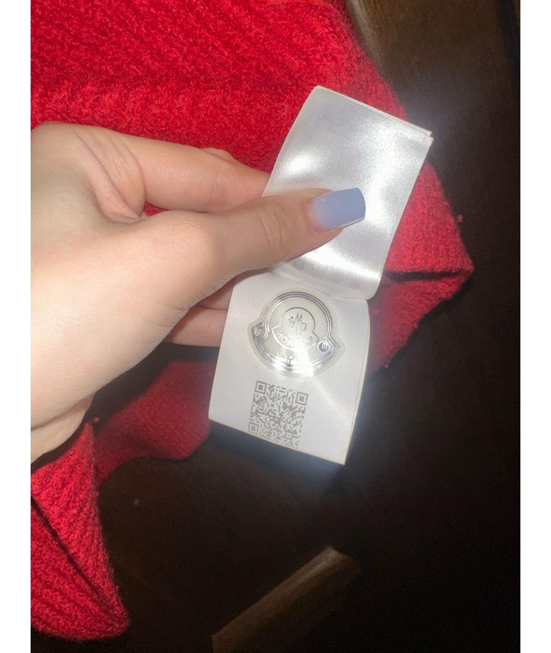 MONCLER Красный шерстяной джемпер / свитер, фото 4