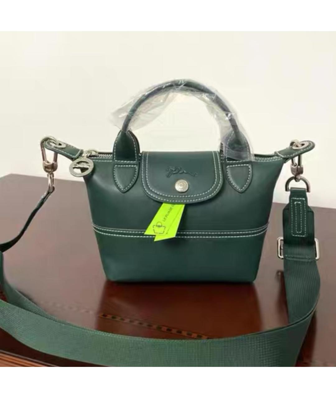 LONGCHAMP Зеленая кожаная сумка через плечо, фото 3