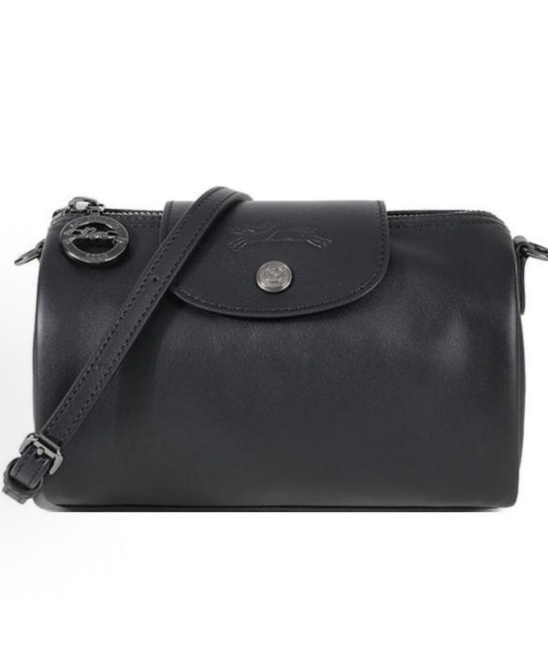 LONGCHAMP Черная кожаная сумка через плечо, фото 8