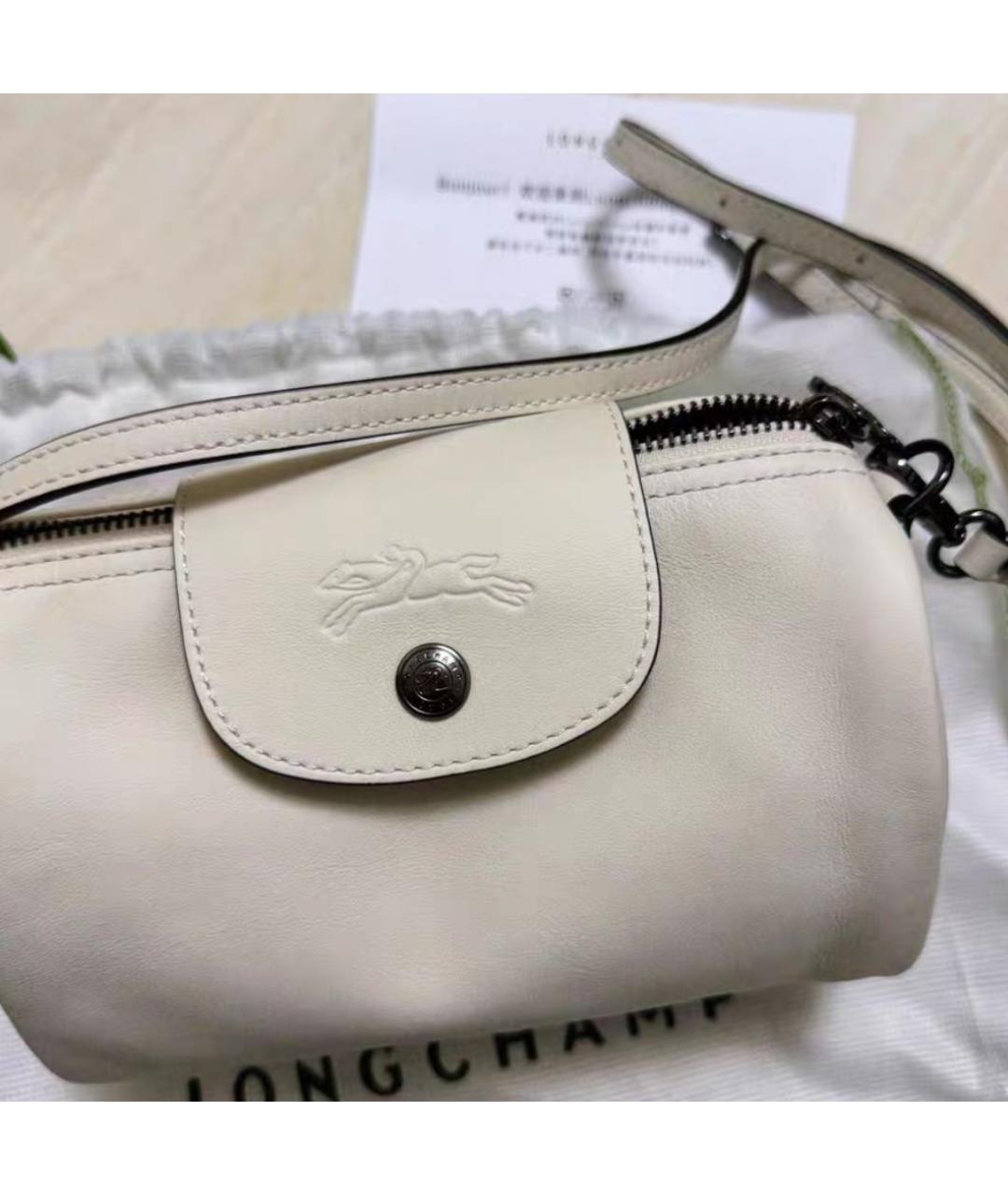 LONGCHAMP Белая кожаная сумка через плечо, фото 2