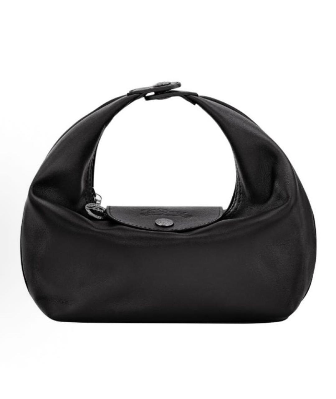 LONGCHAMP Черная кожаная сумка через плечо, фото 6