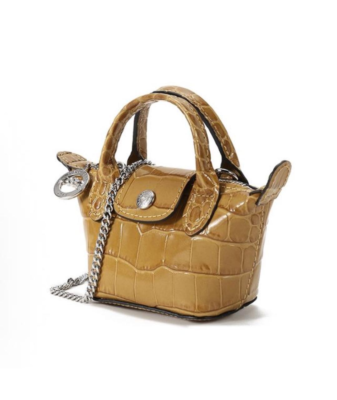 LONGCHAMP Горчичная кожаная сумка через плечо, фото 2