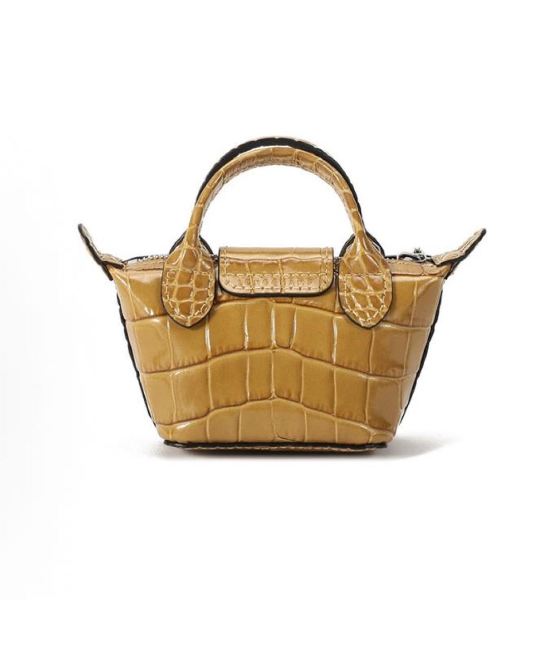 LONGCHAMP Горчичная кожаная сумка через плечо, фото 4