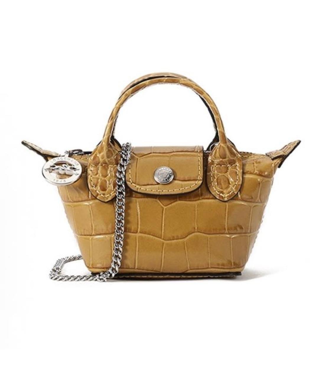 LONGCHAMP Горчичная кожаная сумка через плечо, фото 7