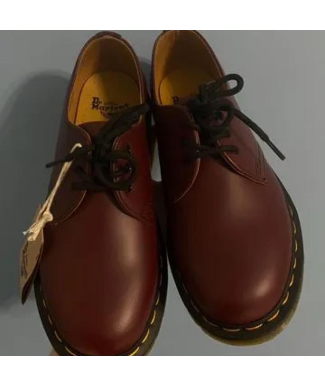 DR. MARTENS Бордовые кожаные брогги и оксфорды, фото 2