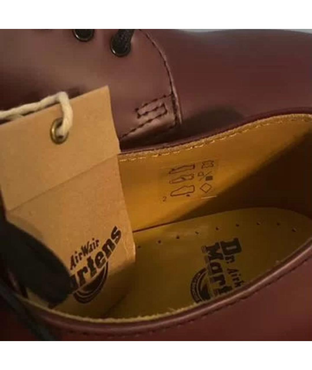 DR. MARTENS Бордовые кожаные брогги и оксфорды, фото 4