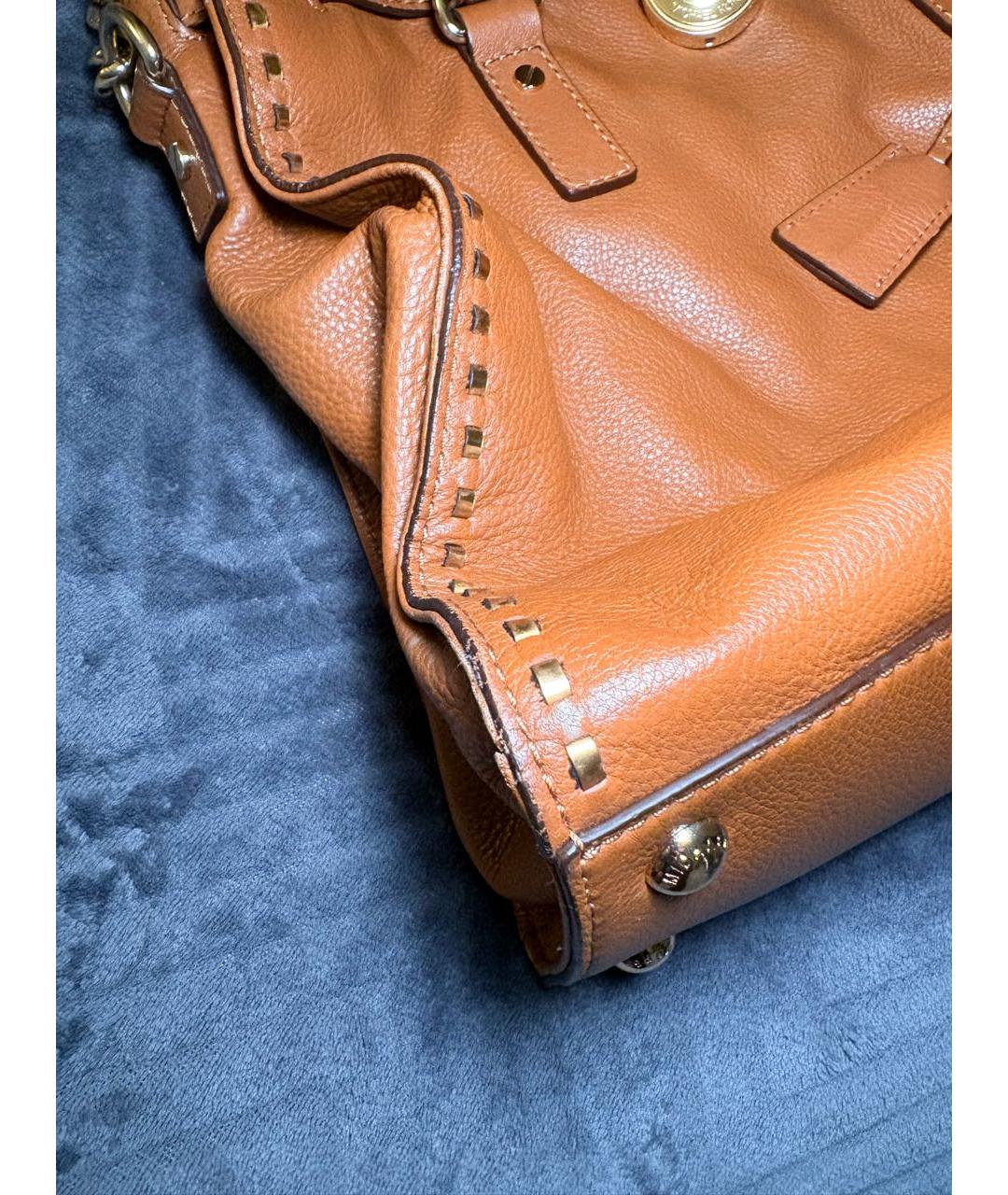 MICHAEL KORS Коричневая кожаная сумка тоут, фото 5