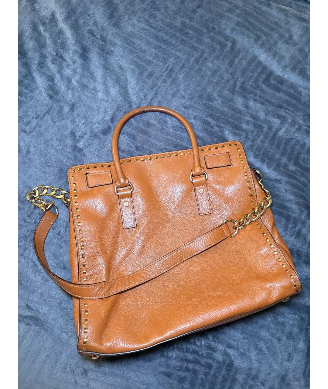MICHAEL KORS Коричневая кожаная сумка тоут, фото 3