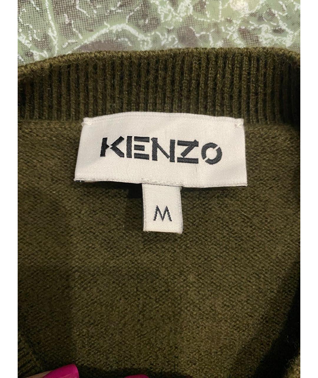 KENZO Зеленый шерстяной джемпер / свитер, фото 2